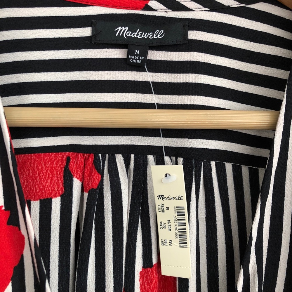 Madewell Orchid Wrap Blouse sz M (NWT) - Picture 6 of 7